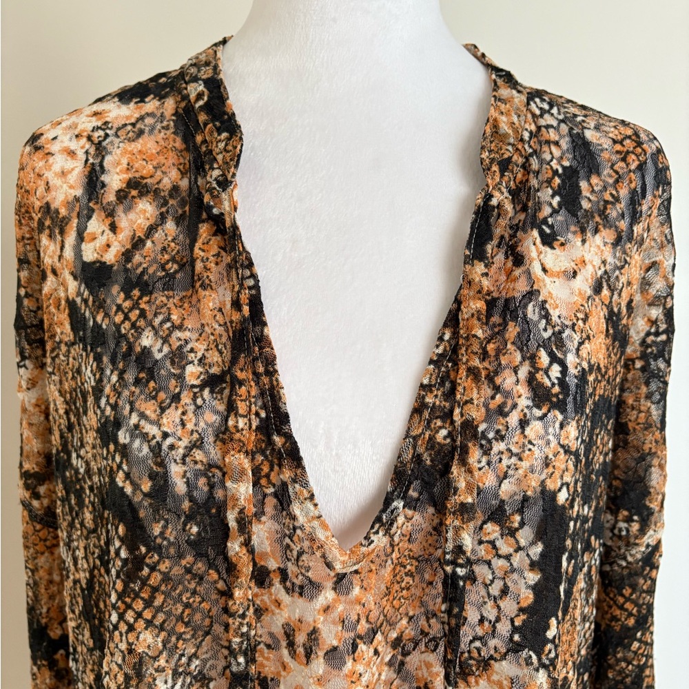 Free People Out For The Night Snake Print Blouse - Picture 9 of 10